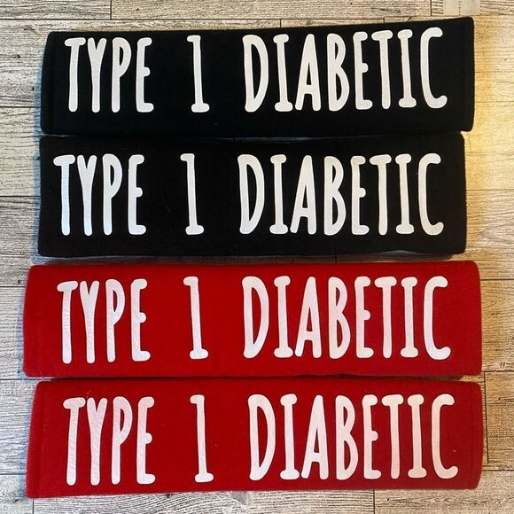 Custom, Medical Alert, Red & Black, Seat Beat Strap Cover, 2Pack, NEW - Picture 2 of 12